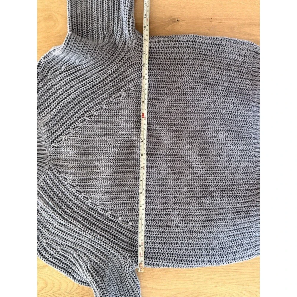 J.Crew Women's XXS Relaxed Marled Rollneck Cotton Sweater Blue 100% cotton